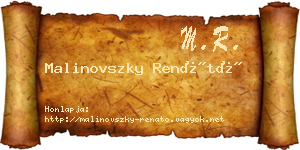 Malinovszky Renátó névjegykártya